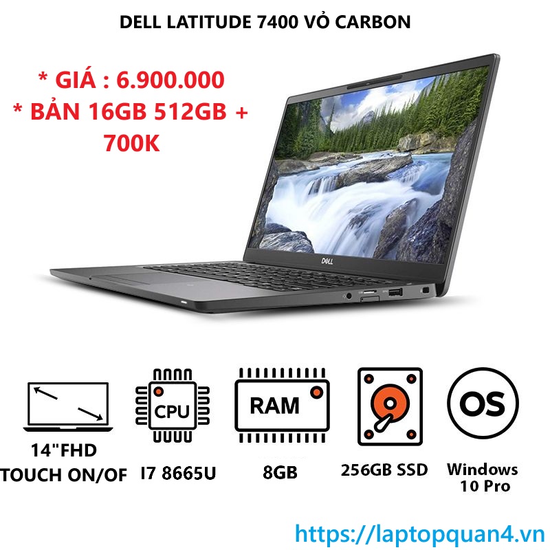 DELL LATITUDE 7400 I7 8665U 8GB 256GB 14
