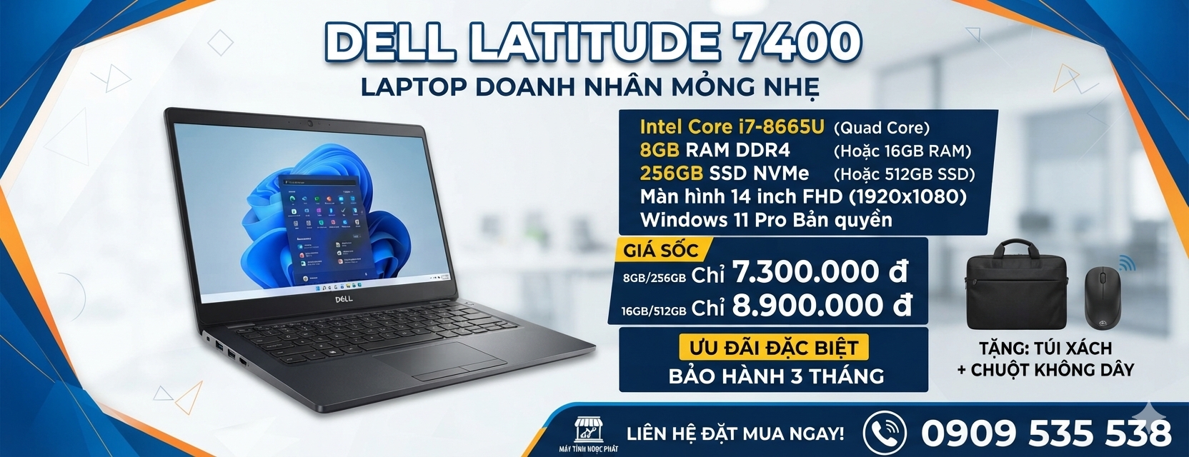 DELL LATITUDE 7400 I7 8665U 8GB 256GB 14